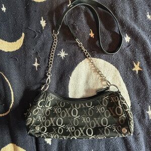 XOXO Monogram Black and Tan Shoulder Bag